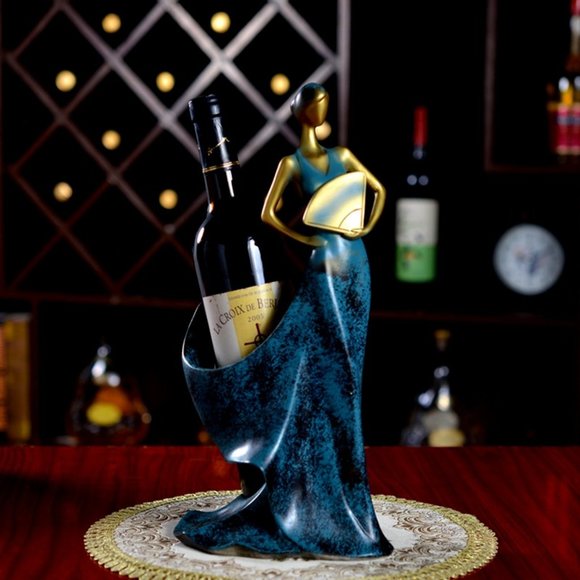🦋 Wine Bottle Holder Lady Sculpture Figurine 🦋 - Picture 3 of 8